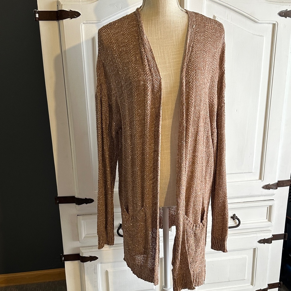 Blu Pepper Open-Front Cardigan - Tan